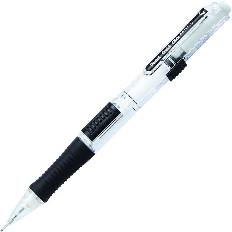 Pentel Quick Click Mechanical Pencil, (0.7mm), Medium, Black Barrel, Box of 12 Pencils (PD217A) - Image 4