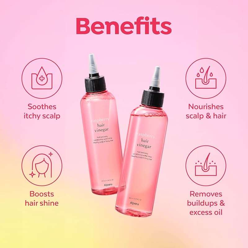 A’PIEU Raspberry Hair Vinegar Rinse for Scalp Detox & Clean, Smooth & Shiny Hair, Clarifying Treatment for Dandruff, Buildup, Oily & Itchy Scalp, pH Balancing, Korean Haircare, 6.76 fl oz - Image 5