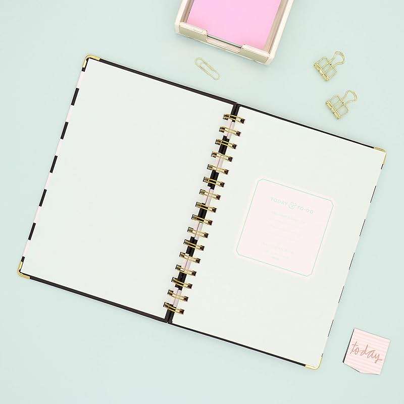 Blue Sky Day Designer for Today To-Do Notebook, 160 Ruled Pages, Twin-Wire Binding, Hardcover, 5.75'' x 8.5'', Black Stripe - Image 3