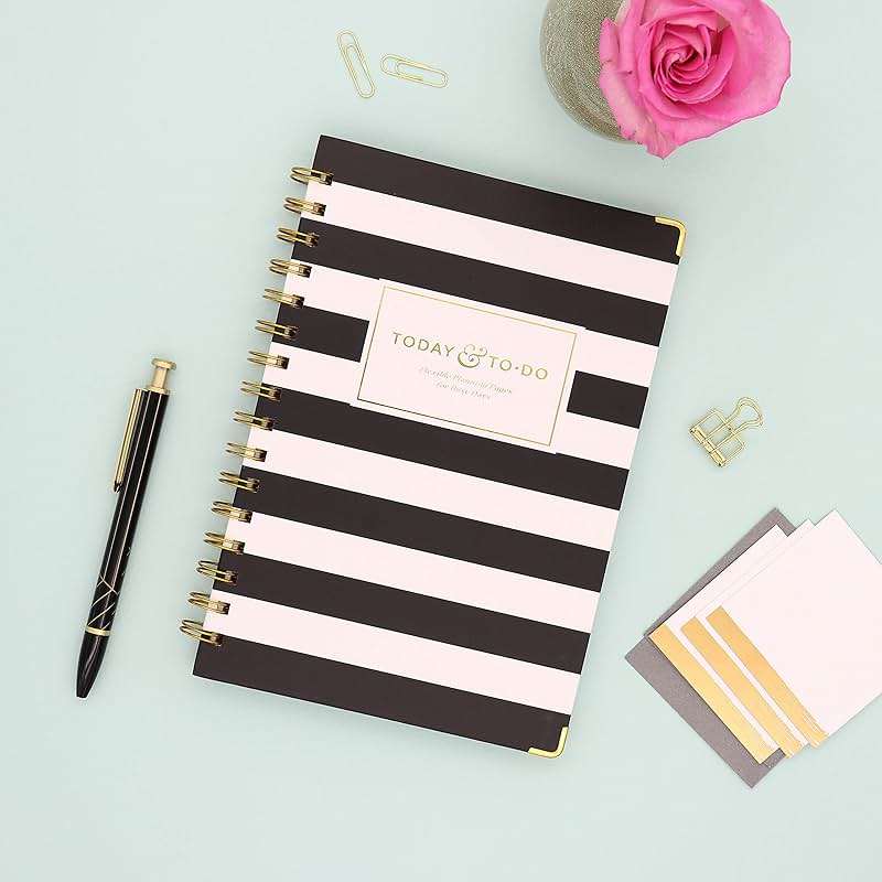 Blue Sky Day Designer for Today To-Do Notebook, 160 Ruled Pages, Twin-Wire Binding, Hardcover, 5.75'' x 8.5'', Black Stripe - Image 7