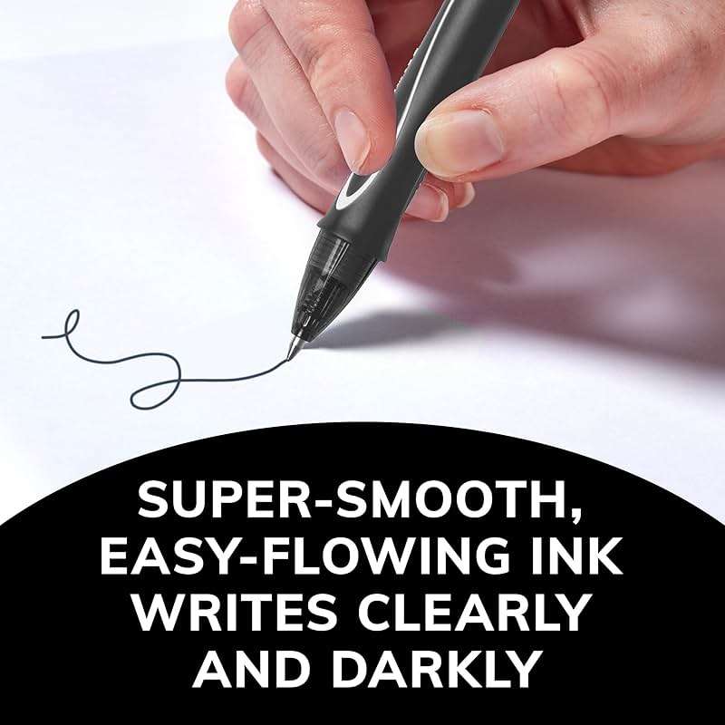 BIC Gelocity Quick Dry Black Gel Pens, Medium Point (0.7mm), 8-Count Pack, Retractable Gel Pens With Comfortable Full Grip - Image 5