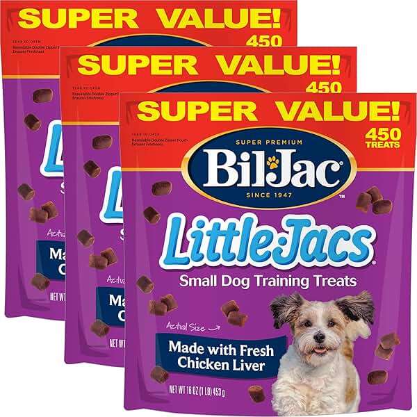 Bil-Jac Little-Jacs Small Dog Training Treats | Soft Chicken Liver Recipe | 16 oz (3-Pack) - Image 1