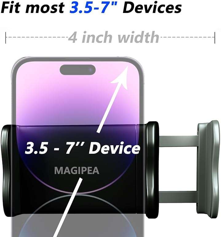 MAGIPEA Gooseneck Phone Holder for Bed, Flexible Overhead Cell Phone Mount for Desk Headboard Table, Hands-Free Viewing Clamp Stand, Gift for iPhone 17 16 15 Pro Max and 3.5-7" Devices - Image 4