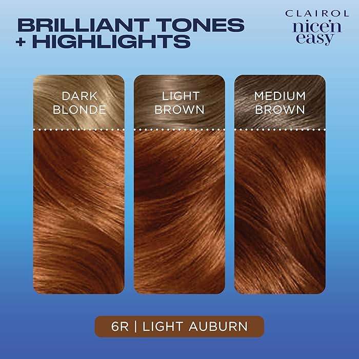 Clairol Nice'n Easy Permanent Hair Dye, 6R Light Auburn | 100% Gray Coverage | Long‑Lasting, Natural‑Looking Color & Shine | Pack of 1 - Image 5