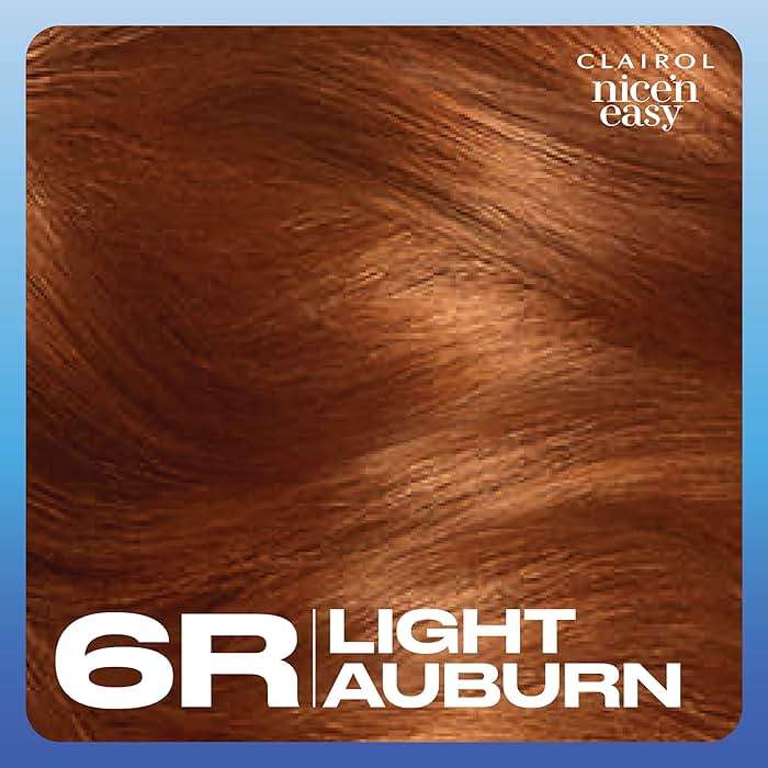 Clairol Nice'n Easy Permanent Hair Dye, 6R Light Auburn | 100% Gray Coverage | Long‑Lasting, Natural‑Looking Color & Shine | Pack of 1 - Image 9