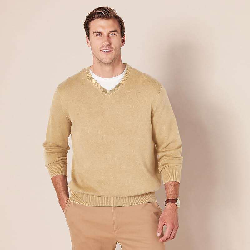 Amazon Essentials Men's Regular Fit Cotton V-Neck Pullover Sweater (Available in Big & Tall) - Image 6