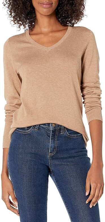 Amazon Essentials Women's Regular-Fit Lightweight Long-Sleeve V-Neck Sweater - Image 1