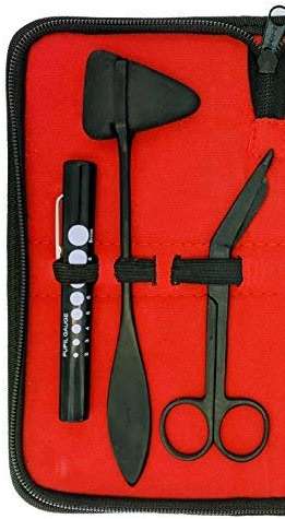 SURGICAL ONLINE Limited Edition - Full Tactical Black - Grudge Style Set of 5 pcs Reflex Percussion Taylor Hammer + Penlight + Tuning Fork C 128 C 512 + Bandage Scissors 5.5" - Image 3