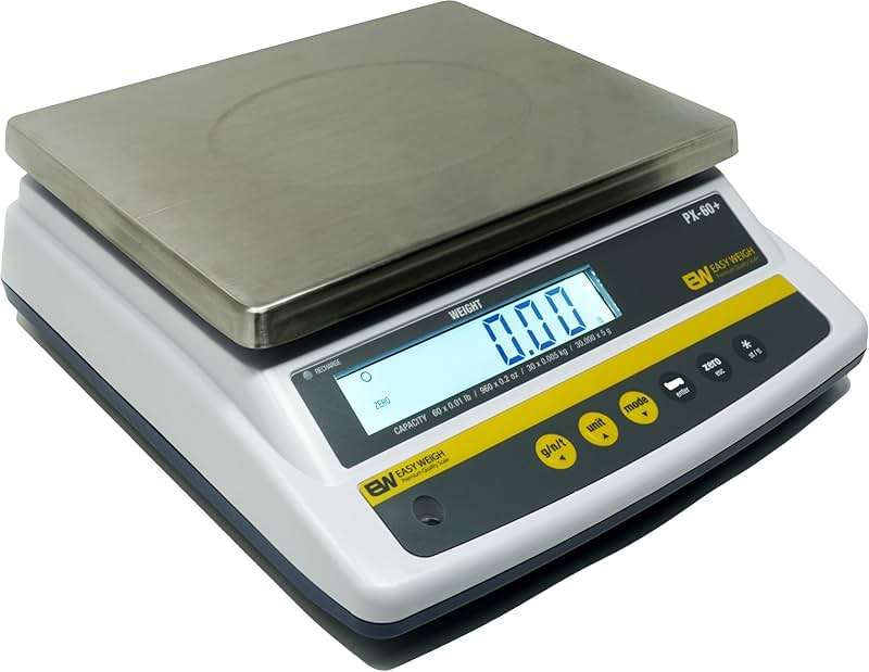 Easy Weigh PX 30 x 0.005 LB Capacity Digital Scale Rechargeable Battery Operated LCD Display Stainless Steel Platter KG Grams Ounces OZ Kitchen Deli Produce Electronic NTEP (PX-30) - Image 1