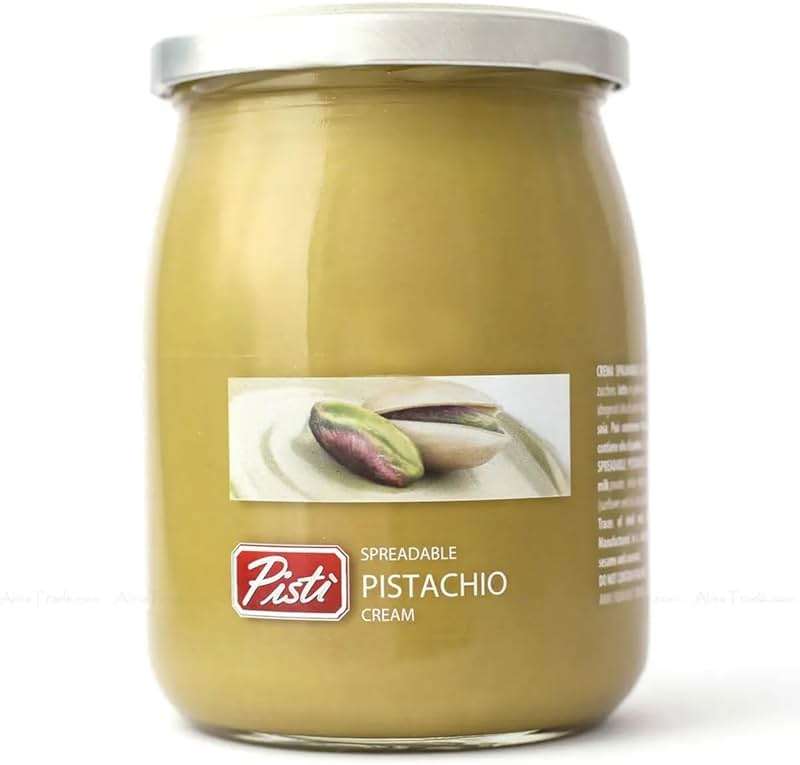 Pisti Cream of Pistachio from Sicily 21.2 Ounce (600g) | Artisanal Italian Nut Spread | Enjoy with Bread and Biscuits - Image 1