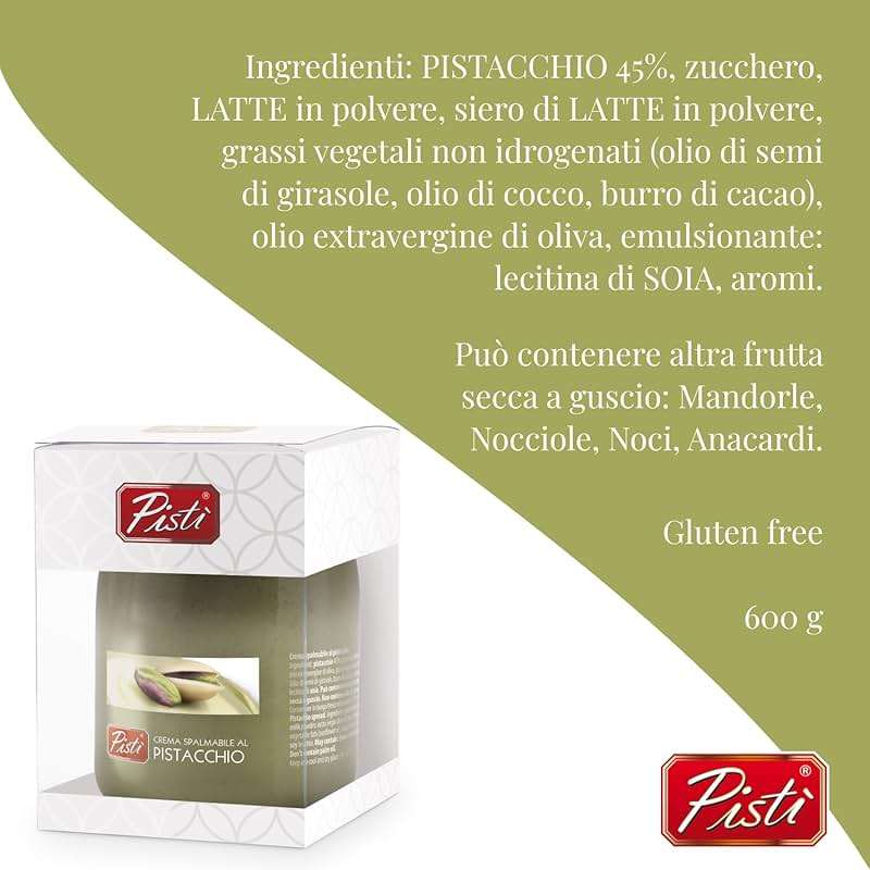 Pisti Cream of Pistachio from Sicily 21.2 Ounce (600g) | Artisanal Italian Nut Spread | Enjoy with Bread and Biscuits - Image 4