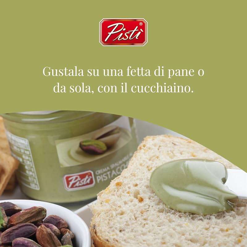 Pisti Cream of Pistachio from Sicily 21.2 Ounce (600g) | Artisanal Italian Nut Spread | Enjoy with Bread and Biscuits - Image 5