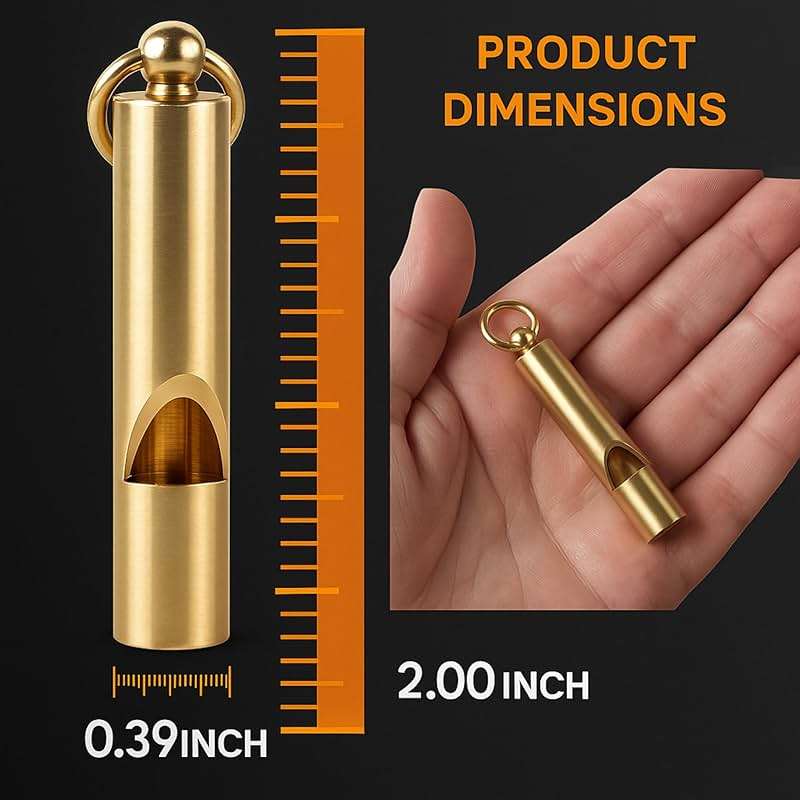 Loudest Brass Whistle — The Original 2-Inch Premium Emergency Whistle 125db+ One Piece Outdoor Survival Whistle On Key-Chain or Hang Around Your Neck and Carry it Anywhere! - Image 6