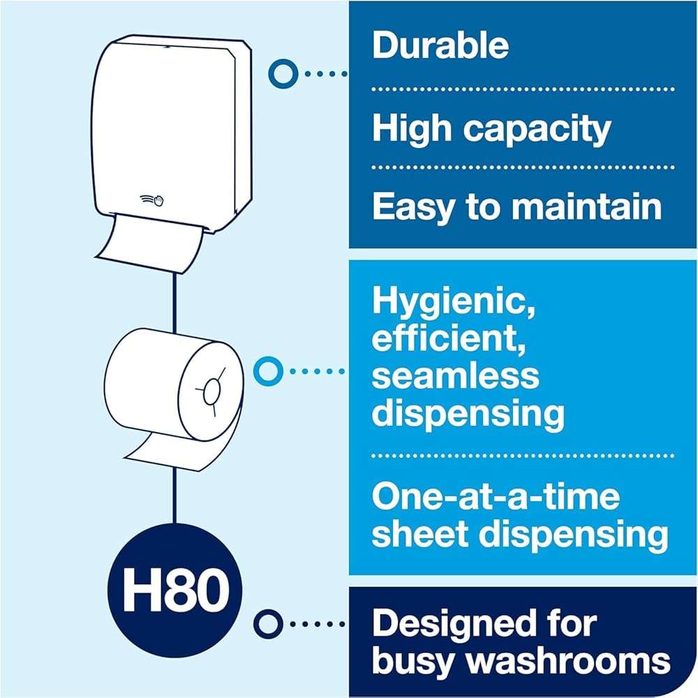 Tork Hand Towel Roll Natural White H80, Universal, 100% Recycled Fiber, 6 Rolls x 800 ft, 8031400, 6 Count (Pack of 1) - Image 6