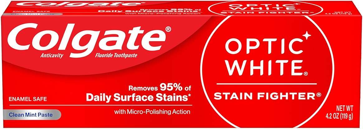 Colgate, Optic White Stain Fighter Toothpaste, 4.2 Ounce - Image 1