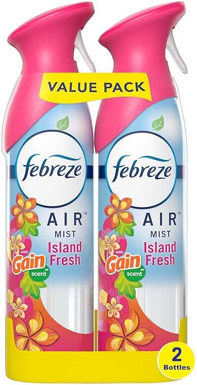 Febreze Air Mist Air Freshener Spray, Odor-Fighting Room Spray, Air Fresheners for Home and Bathroom and Kitchen, Aerosol Can, Gain Island Fresh Scent, 8.8oz, (Pack of 2) - Image 1