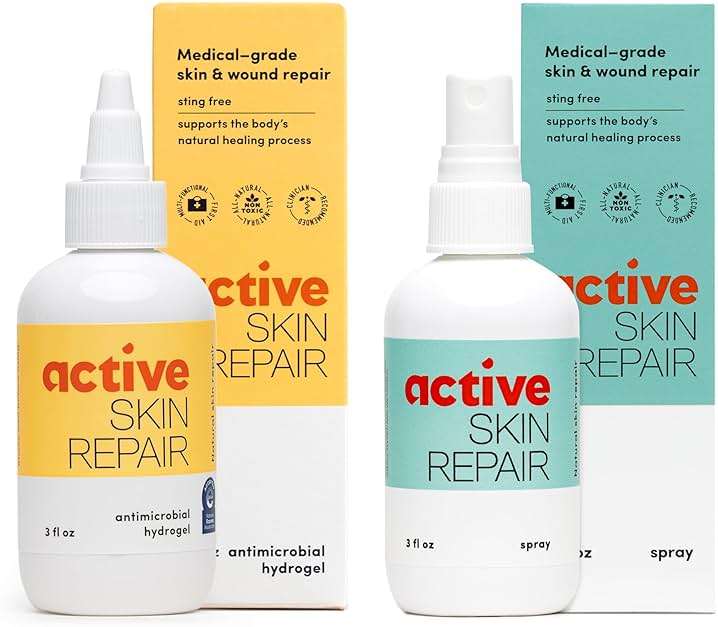 Active Skin Repair - First Aid Natural & Non-Toxic Healing Ointment & Antiseptic Spray for Minor Cuts, Wounds, Scrapes, Rashes, Sunburns, and Other Skin Irritations (Bundle, Combo, 3 oz Each) - Image 1