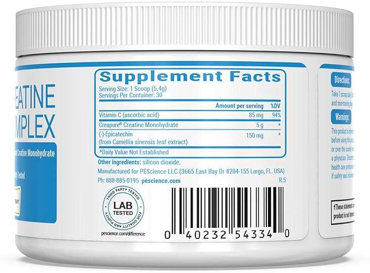 PEScience TruCreatine+ Creatine Monohydrate Powder, Micronized Creapure Creatine for Women & Men, Supports Muscle Growth, Strength & Recovery, Cognition, 30 Servings, Unflavored - Image 9