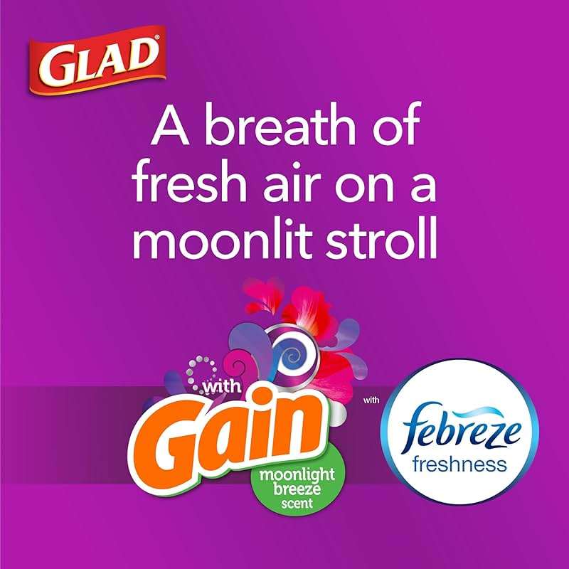 Glad ForceFlex Tall Kitchen Trash Bags, 13 Gal, Gain Moonlight Breeze, 100 Ct (Package May Vary) - Image 3