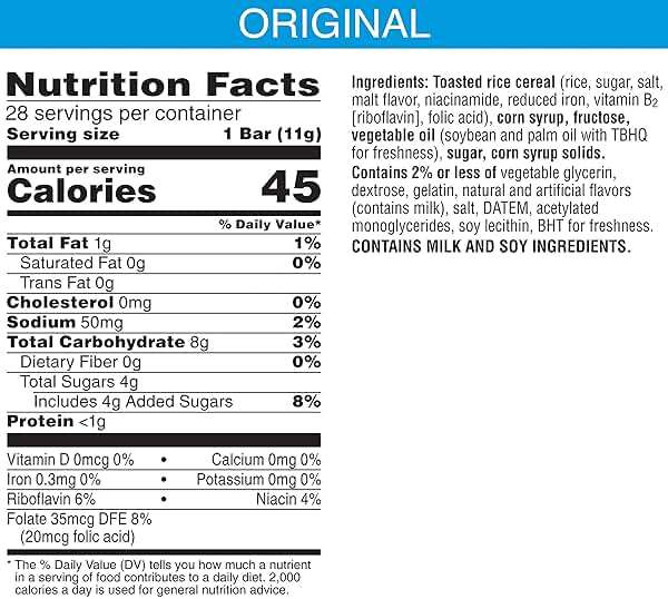 Rice Krispies Treats Mini Marshmallow Snack Bars, Kids Snacks, School Lunch, Grab N' Go, Original, 10.9oz Box (28 Bars) - Image 3