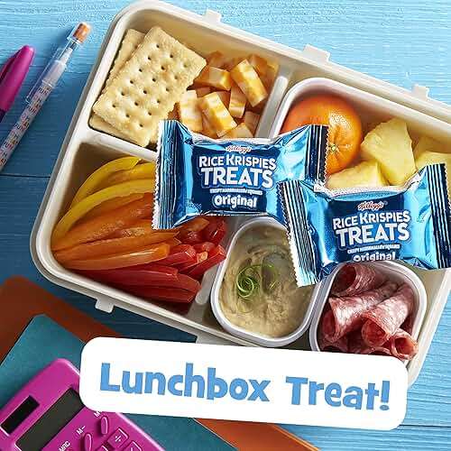 Rice Krispies Treats Mini Marshmallow Snack Bars, Kids Snacks, School Lunch, Grab N' Go, Original, 10.9oz Box (28 Bars) - Image 4