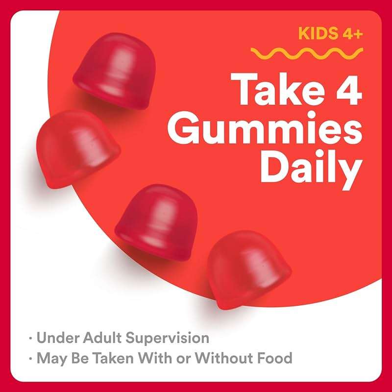 SmartyPants Organic Kids Multivitamin Gummies: Probiotics, Omega 3 (ALA), Vitamin D3, C, Vitamin B12, B6, A, K & Zinc for Immune Support, Biotin, Three Fruit Flavors, 120 Count (30 Day Supply) - Image 7