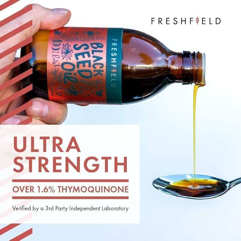Freshfield Black Seed Oil | Vegan Friendly, Thymoquinone, Premium (Black Cumin Seed Oil, Nigella Sativa) | Cold Pressed | Ultra Strength | Pure and 100% Natural. 8 oz Liquid - Image 3