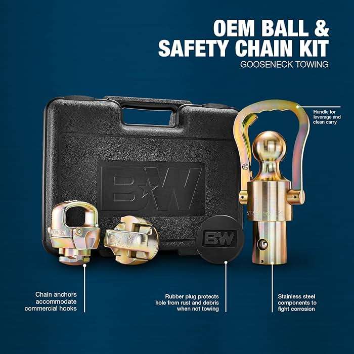 B&W Trailer Hitches American-Made OEM Gooseneck Ball & Safety Chain Kit for Ram - GNXA2062 - Image 2