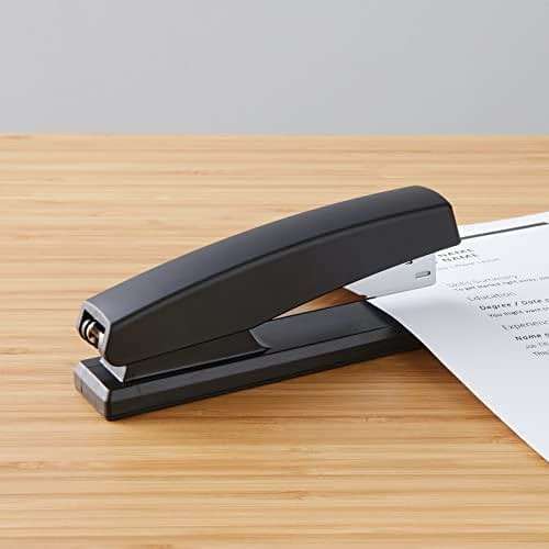 Amazon Basics Office Stapler with 1000 Staples, 25 Sheet Capacity, Non-Slip, Black, Home Office - Image 2