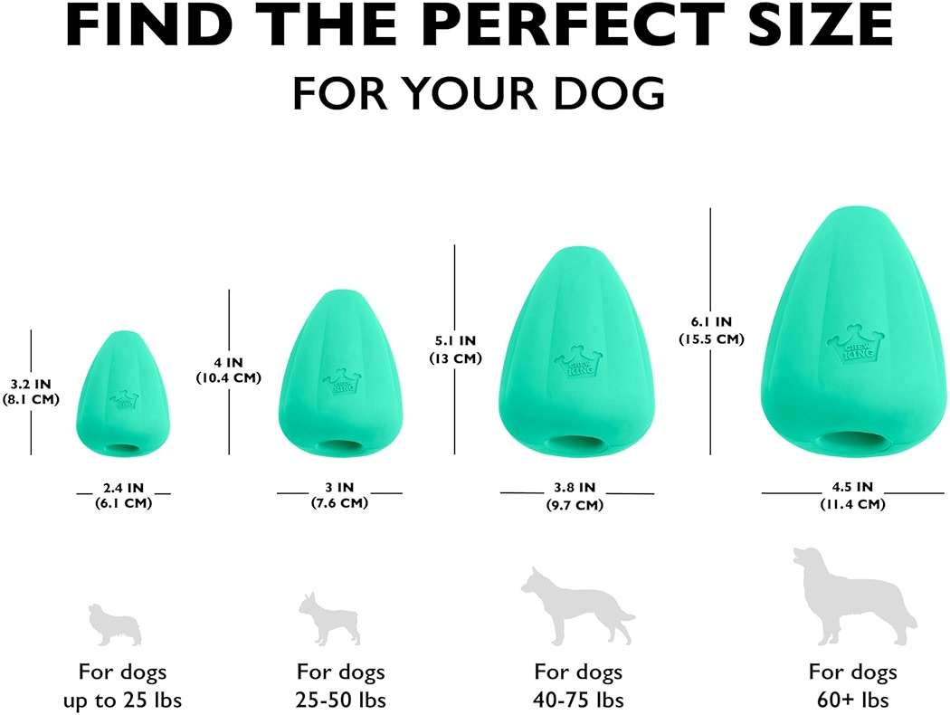 Chew King by Mammoth Premium Treat Dispensing Dog Toy, Durable Natural Rubber Chew Toy, Safety Air Vent, Interactive Enrichment Toy for Aggressive Chewers, Large Pack of 2- Teal - Image 5