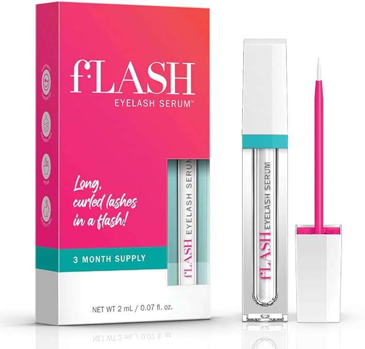 fLASH Eyelash Serum for Longer-Looking Natural Lashes - Enhances & Strengthens, Safe & Effective Formula for Contact Wearers & Sensitive Eyes, 3 Month Supply - 2mL (0.07 Fl Oz) - Image 1