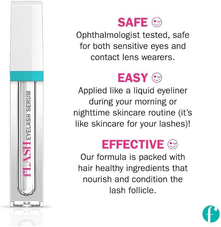 fLASH Eyelash Serum for Longer-Looking Natural Lashes - Enhances & Strengthens, Safe & Effective Formula for Contact Wearers & Sensitive Eyes, 3 Month Supply - 2mL (0.07 Fl Oz) - Image 3