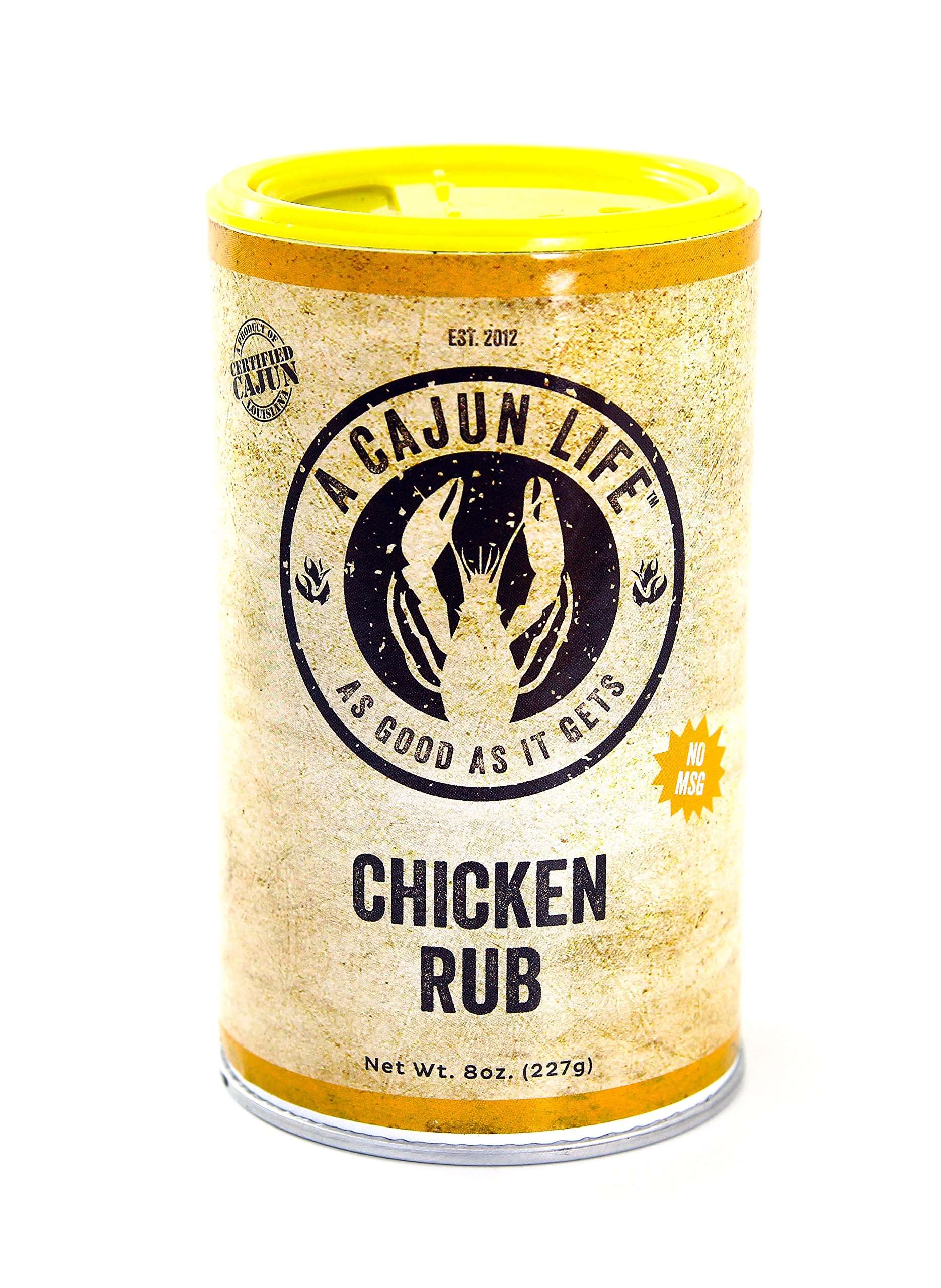 A Cajun Life Chicken Rub Seasoning | Authentic Certified Cajun Chicken Rub, Non-GMO, No MSG, 8 oz - Image 1