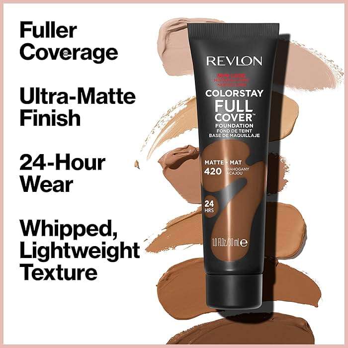 Revlon ColorStay Full Cover Longwear Matte Foundation, Heat & Sweat Resistant Lightweight Face Makeup, 220 Natural Beige, 1.0 fl oz - Image 4