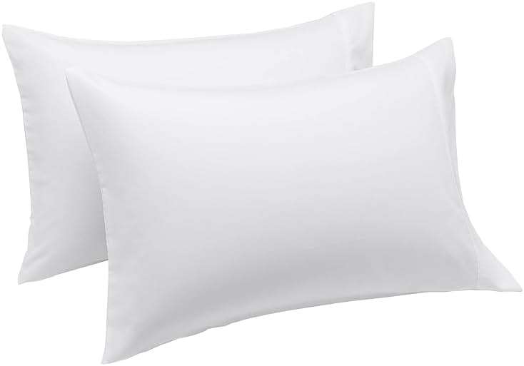 Amazon Basics Lightweight Super Soft Easy Care Microfiber Pillowcases, Standard size, 30" L x 20" W, Set of 2, Bright White, Pillows Not Included - Image 3