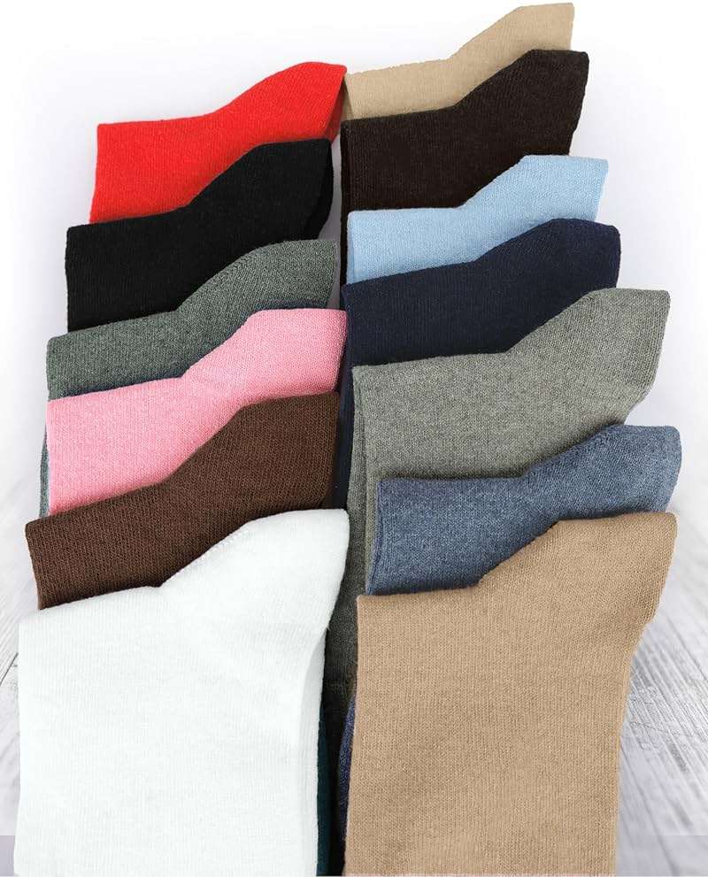 Hugh Ugoli Women's Cotton Crew Socks, Soft, Regular Fit, Plain Color Casual Socks for Trouser, Shoe Size 6 to 12, 4-8 Pairs - Image 6