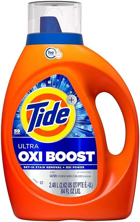 Tide Ultra Oxi Boost Liquid Laundry Detergent, 84 fl oz, 59 Loads, Advanced Stain Remover, Laundry Detergent Liquid with Extra Oxi Power - Image 1