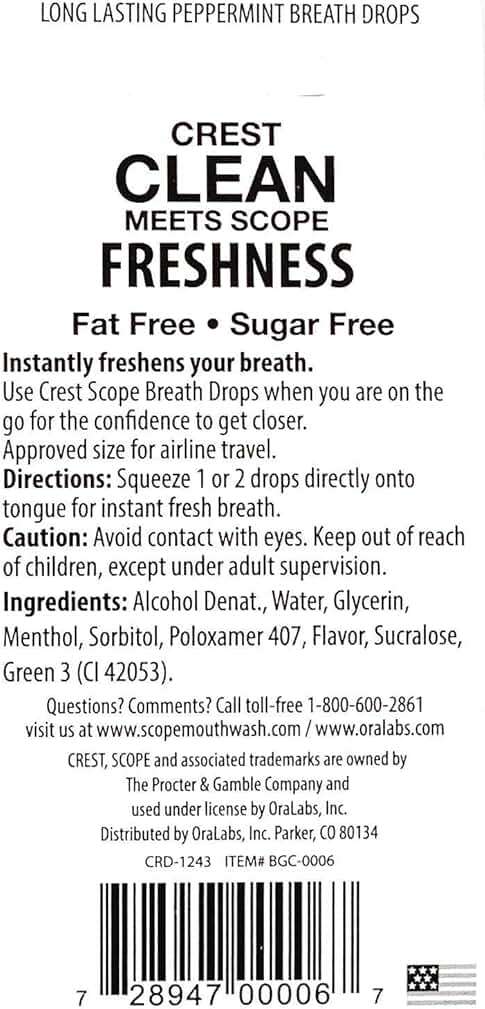 Crest Scope Breath Drops - Long Lasting Peppermint Liquid Breath Fresheners 12 Count - Image 3
