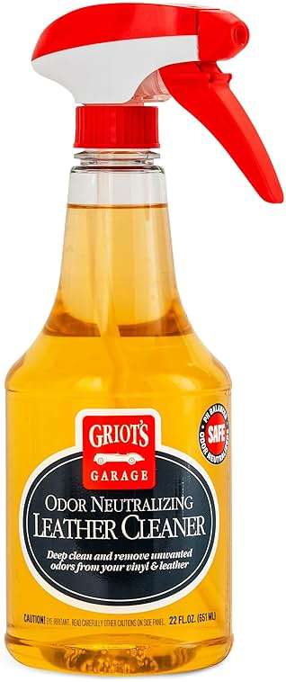 Griot's Garage Odor Neutralizing Leather Cleaner for Car Seats, Dashboard, Door Panels, Eliminates Unwanted Smells, 10971, 22oz - Image 1