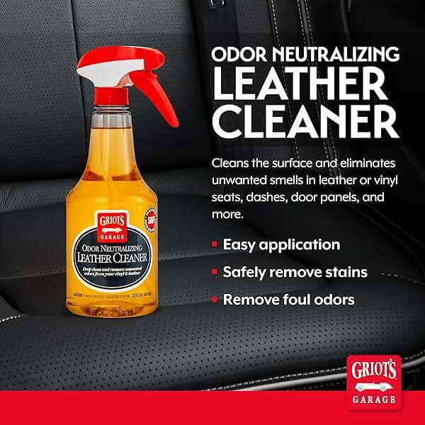 Griot's Garage Odor Neutralizing Leather Cleaner for Car Seats, Dashboard, Door Panels, Eliminates Unwanted Smells, 10971, 22oz - Image 2