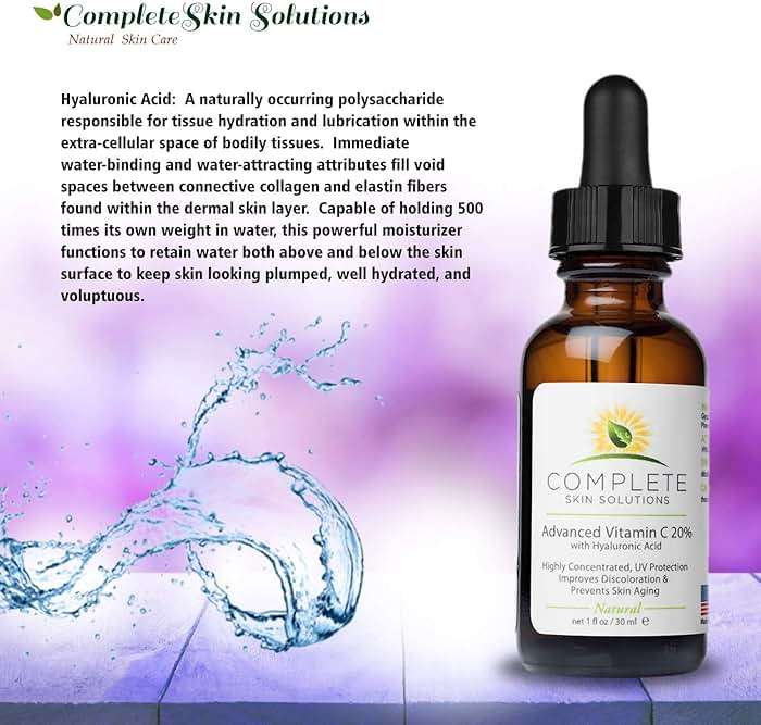 Complete Skin Solutions Advanced Vitamin C 20% Serum With Hyaluronic Acid | 1oz - Image 7