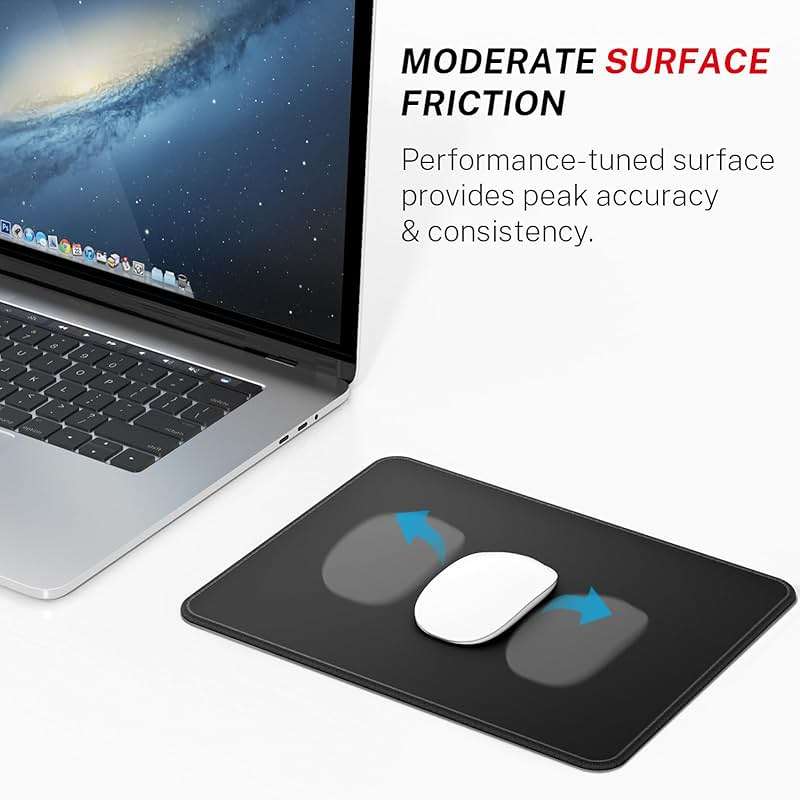MROCO Essential Office & Gaming Mouse Pad, 30% Larger, 8.5” x 11” in, Black | Anti-Fray Stitched Edges, Premium Textured Surface, Non-Slip Rubber Base, Water and Stain Resistant Protection - Image 2