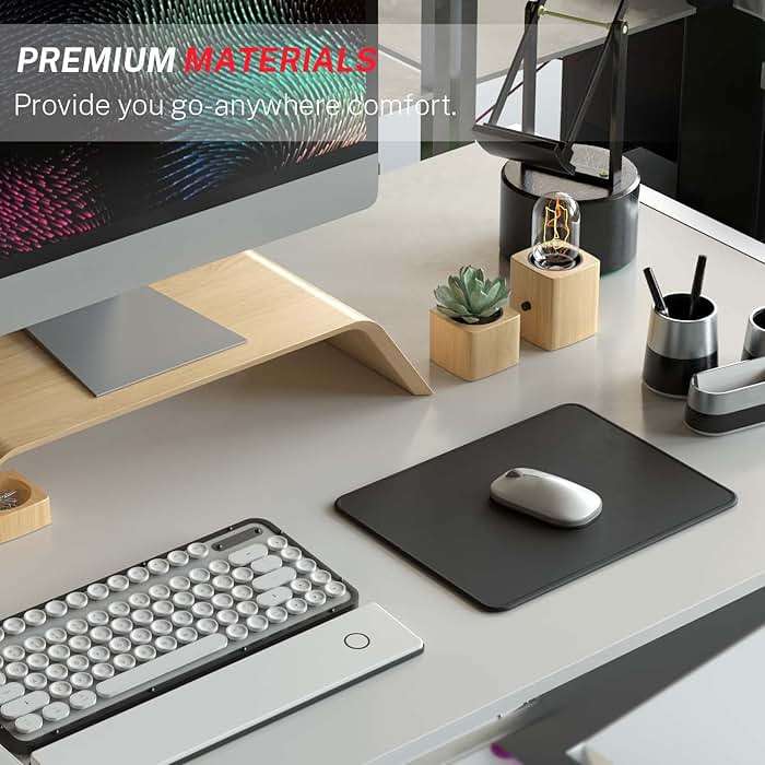 MROCO Essential Office & Gaming Mouse Pad, 30% Larger, 8.5” x 11” in, Black | Anti-Fray Stitched Edges, Premium Textured Surface, Non-Slip Rubber Base, Water and Stain Resistant Protection - Image 6