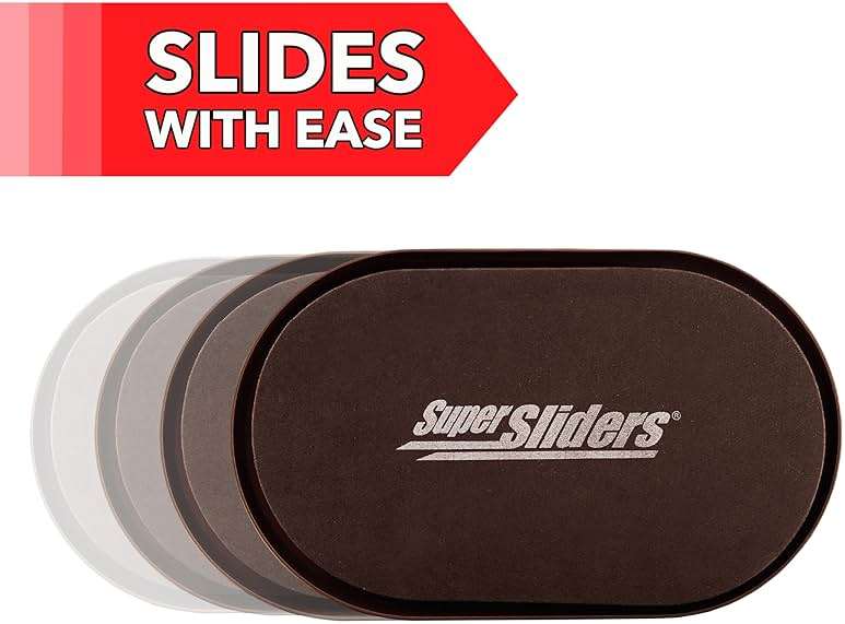 Super Sliders 5-3/4" x 9-1/2" XL Oval Reusable Furniture Sliders for Carpet, Anti-Slip Protective Furniture Moving Pads for Beds, Sofas, Dressers, Set of 8, Brown - Image 4