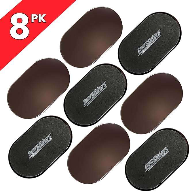 Super Sliders 5-3/4" x 9-1/2" XL Oval Reusable Furniture Sliders for Carpet, Anti-Slip Protective Furniture Moving Pads for Beds, Sofas, Dressers, Set of 8, Brown - Image 6