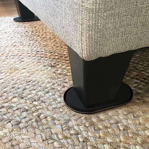 Super Sliders 5-3/4" x 9-1/2" XL Oval Reusable Furniture Sliders for Carpet, Anti-Slip Protective Furniture Moving Pads for Beds, Sofas, Dressers, Set of 8, Brown - Image 7
