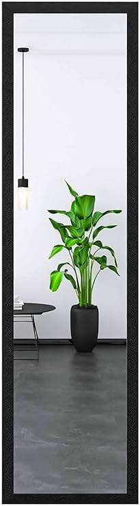 Beauty4U Full Length Wall Mirror - Explosion-Proof, Rectangular Float Framed for Room Decor, 50" x 14", Black - Image 8