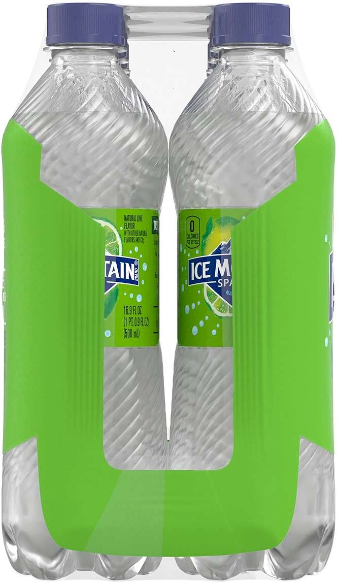 Ice Mountain Sparkling Water, Zesty Lime, 16.9 oz. Bottles (8 Pack) - Image 4