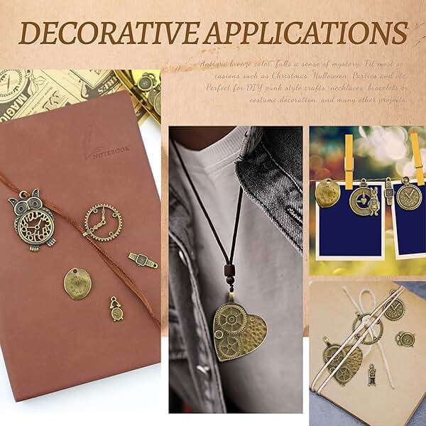JIALEEY Antiqued Bronze Clock Face Charm Pendant, Wholesale Bulk Lots Mixed Gears Steampunk Charms Pendants DIY for Necklace Bracelet Jewelry Making and Crafting, 100g(38PCS) - Image 7
