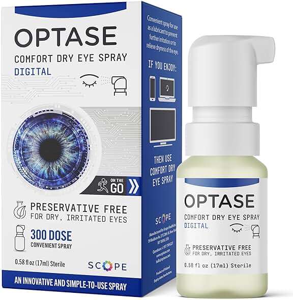 Optase Comfort Dry Eye Spray - Preservative Free Artificial Tears Drops Alternative - Dry Eye Drops in a Convenient Spray - Multi-Use Bottle, Contact Lens Safe - .58 fl oz - Image 1